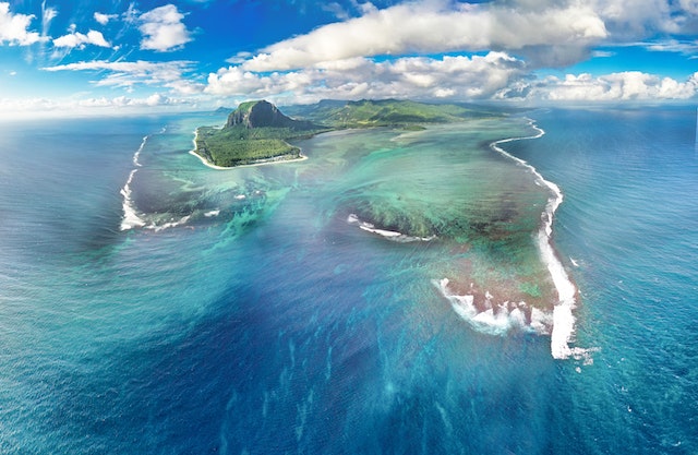 Fotografía aérea de isla